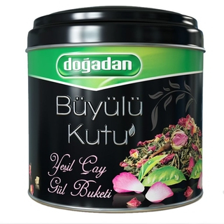 Турецкий зеленый чай Dogadan волшебный ларец с бутонами роз, 85 гр